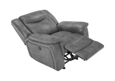 Conrad Upholstered Power Glider Recliner Grey,Coaster Furniture