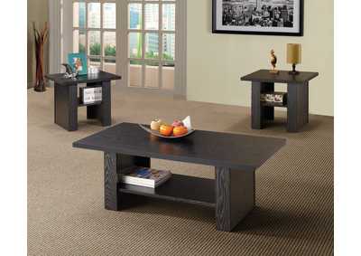 Black Oak Contemporary Three-Piece Occasional Table Set