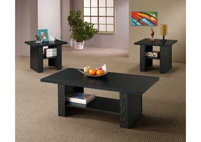 Rodez 3-Piece Occasional Table Set Black Oak