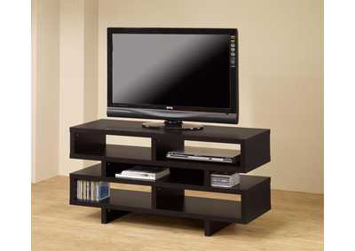 Parker TV Console with 5 Open Compartments Cappuccino