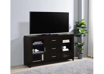 Image for Lewes 2-Door Tv Stand With Adjustable Shelves Cappuccino
