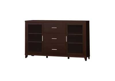 Image for Lewes 2-door TV Stand with Adjustable Shelves Cappuccino