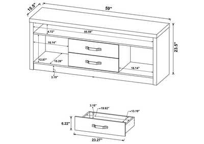 Burke 2-Drawer Tv Console Grey Driftwood,Coaster Furniture