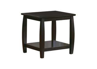 Image for Square End Table with Bottom Shelf Espresso
