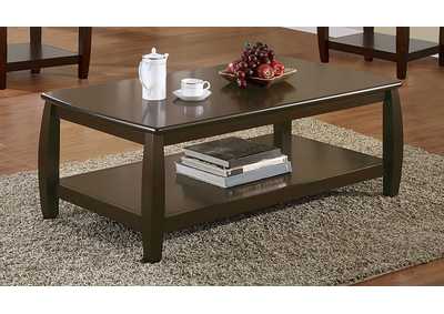 Image for Dixon Rectangular Coffee Table with Lower Shelf Espresso