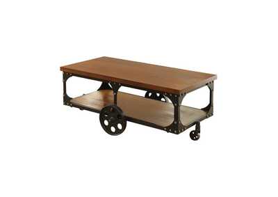 Roy Coffee Table with Casters Rustic Brown
