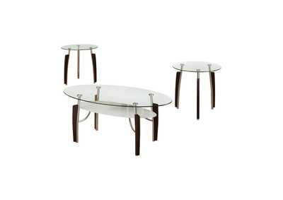 Grey Occasional Table Sets Contemporary Cappuccino Round Three-Piece Set