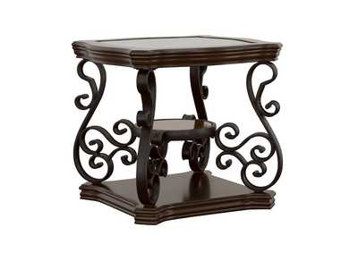 Image for Laney End Table Deep Merlot and Clear