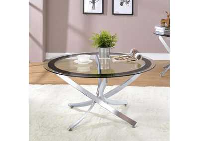 Image for Brooke Glass Top Coffee Table Chrome And Black