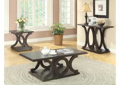 Shelly C-shaped Base Coffee Table Cappuccino,Coaster Furniture