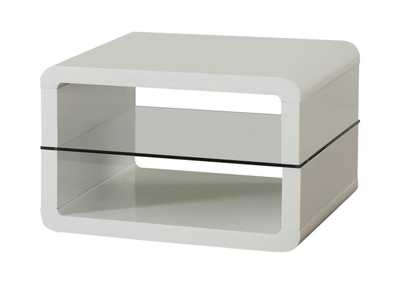 Elana Square 2-Shelf End Table Glossy White,Coaster Furniture
