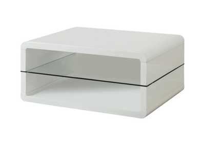Image for Elana Rectangle 2-Shelf Coffee Table Glossy White
