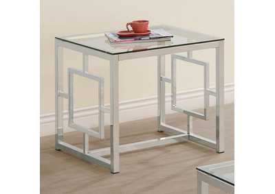Image for Merced Square Tempered Glass Top End Table Nickel