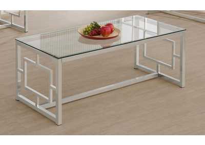 Image for Merced Rectangle Glass Top Coffee Table Nickel