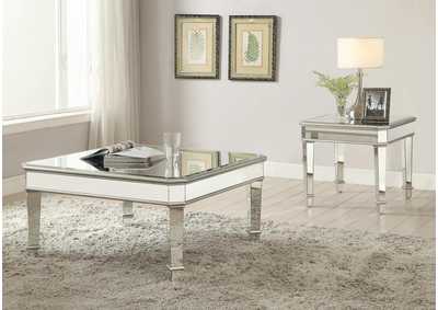 Cassandra Square Beveled Top Coffee Table Silver,Coaster Furniture