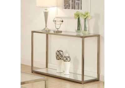 Image for Cora Sofa Table With Mirror Shelf Chocolate Chrome