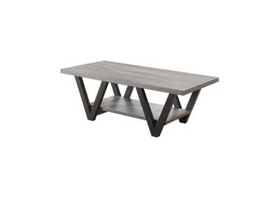 Image for Higgins V-shaped Coffee Table Black and Antique Grey