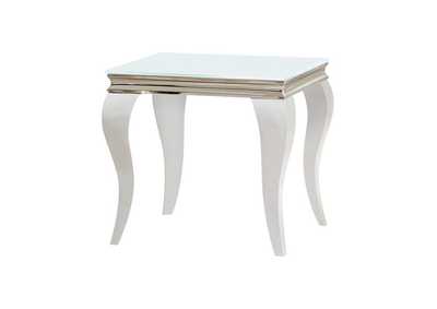 Image for Luna Square End Table White and Chrome