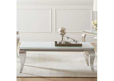 Image for Luna Rectangle Coffee Table White and Chrome