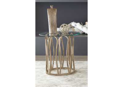 Image for Monett Round End Table Chocolate Chrome and Clear