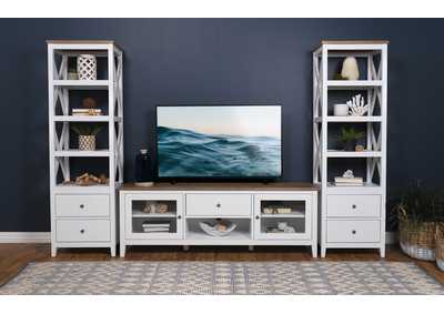 Image for Angela 3-piece Entertainment Center With 67" TV Stand Brown and White