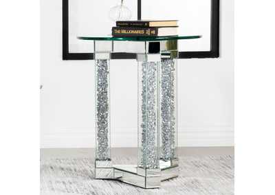 Octave Square Post Legs Round End Table Mirror