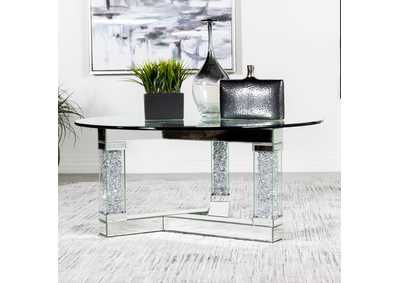 Octave Square Post Legs Round Coffee Table Mirror