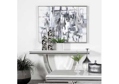 Image for Adabella U-Base Rectangle Sofa Table White And Chrome