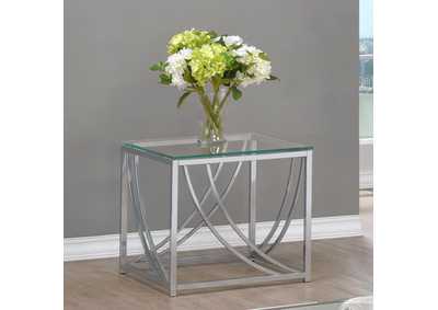 Image for Lille Glass Top Square End Table Accents Chrome
