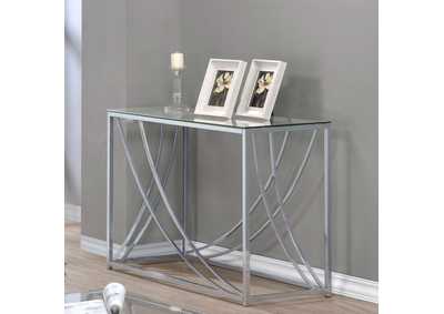 Image for Lille Glass Top Rectangular Sofa Table Accents Chrome