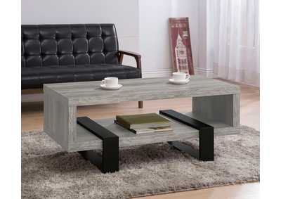 Dinard Coffee Table with Shelf Grey Driftwood