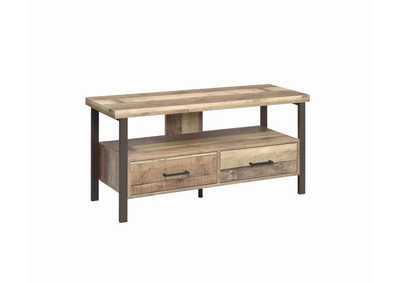 48" 2-drawer TV Console Weathered Pine