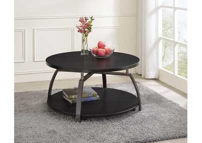 Image for Dacre Round Coffee Table Dark Grey and Black Nickel