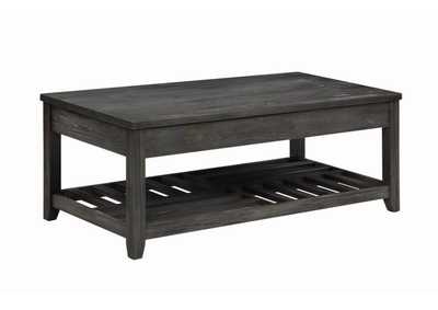 Cliffview Lift Top Coffee Table with Storage Cavities Grey