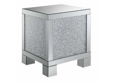 Layton Square End Table Silver and Clear Mirror,Coaster Furniture