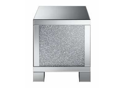 Layton Square End Table Silver and Clear Mirror,Coaster Furniture