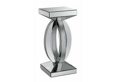 Silver Contemporary Silver Mirrored Side Table,Coaster Furniture