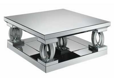 Silver Contemporary Silver Mirrored Coffee Table,Coaster Furniture