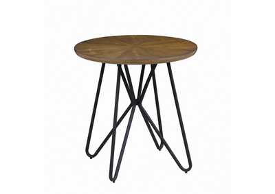 Image for Brinnon Round End Table Dark Brown and Black