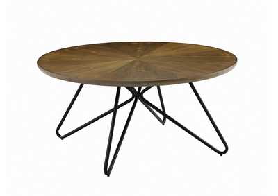 Image for Brinnon Round Coffee Table Dark Brown and Black