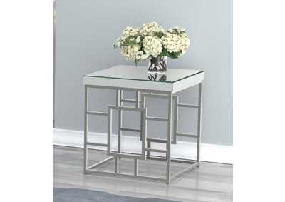 Image for Dafina Geometric Frame Square End Table Chrome