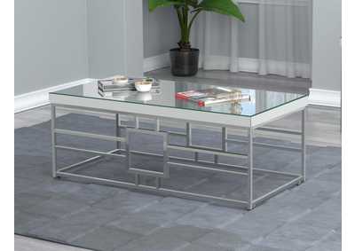 Image for Dafina Geometric Frame Rectangular Coffee Table Chrome