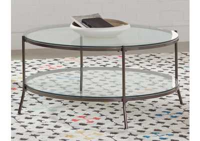 Laurie Glass Top Round Coffee Table Black Nickel And Clear