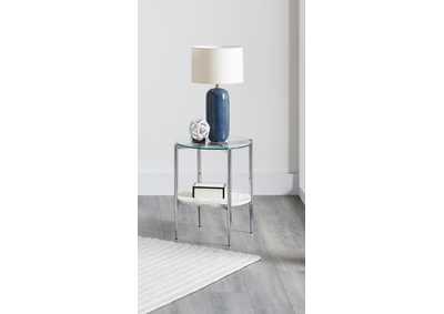Cadee Round Glass Top End Table Clear And Chrome
