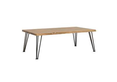 Image for Zander Coffee Table with Hairpin Leg Natural and Matte Black