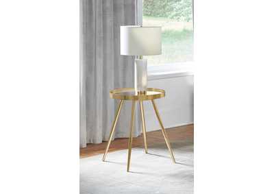 Image for Kaelyn Round Mirror Top End Table Gold