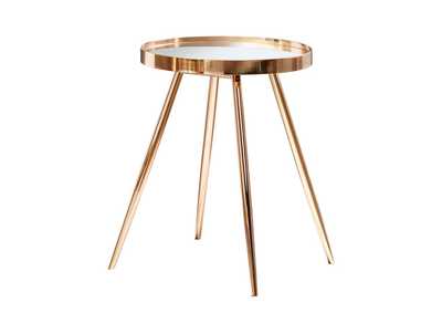 Image for Sophia Round Mirror Top End Table Gold