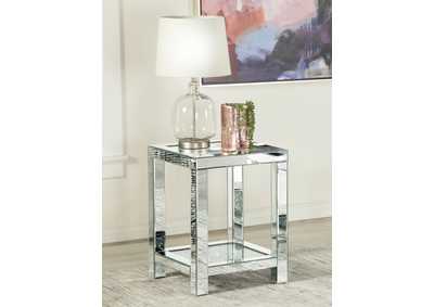 Image for Valentina Square End Table with Glass Top Mirror