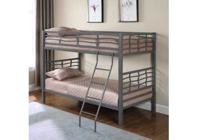 Image for Fairfax Twin over Twin Bunk Bed with Ladder Light Gunmetal