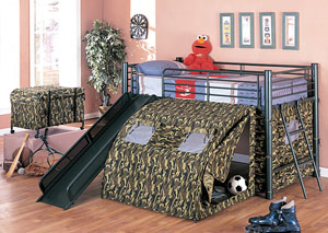 Image for Twin Bunkbed w/ Slide & Tent